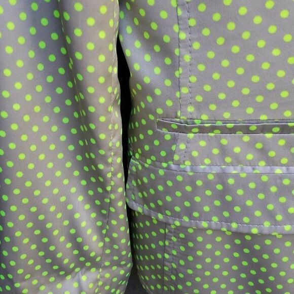 Luxury Euro Brand Basler Taupe/Neon Green Polka Dot Blazer and Shell w/Tie  44 - Picture 15 of 16
